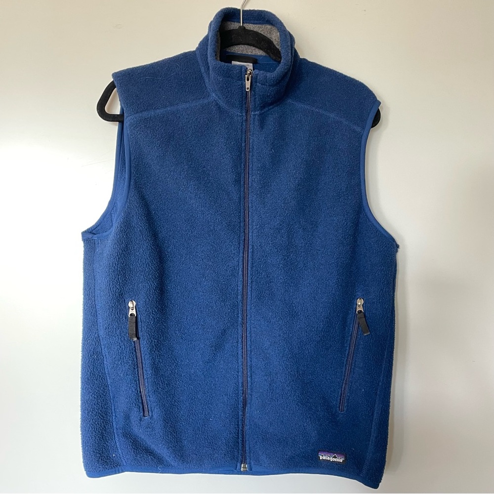 Patagonia Synchilla Fleece Vest Navy Blue full zip Mens Size Medium M